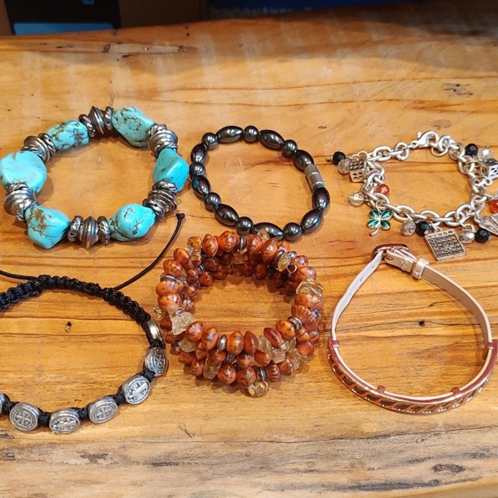 Set Of Six Casual Fun Bracelets